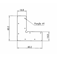 ESQUADRO ALINHAMENTO Nº34 14.8X0.8MM QUINADO 1MM